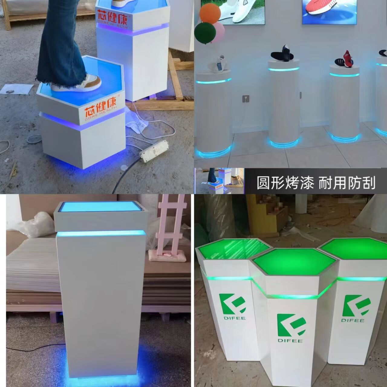 精工细节下的璀璨风采 现货精品烤漆方形发光展示台，净水器与抖音神器的展示佳选
